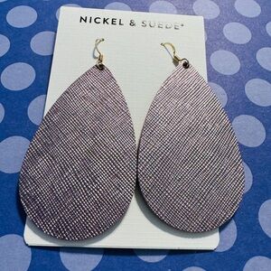 NWT Nickel & Suede Earrings
